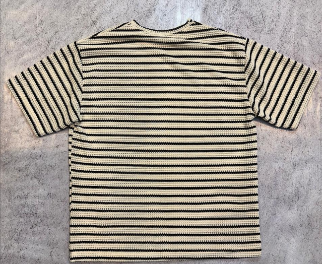 Remera Blanca Rayas negra Rayas Verde color 3 Cuotas Sin interes - Cod 139 - Image 3