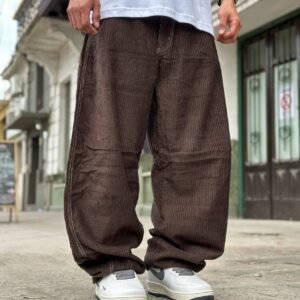 Jeans baggy de corderoy color marron