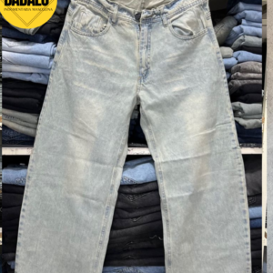 Pantalon baggy jean celeste claro gastado