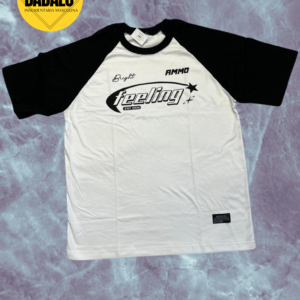 feelingo remera blanca mangas negras