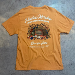 Remera naranja Melody Radio dorso