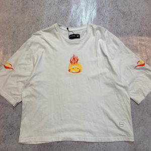 remera topcrop color blanco fire fuego