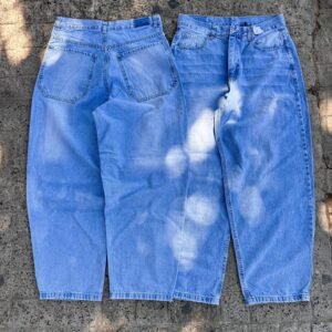 Jeans baggy liso celeste