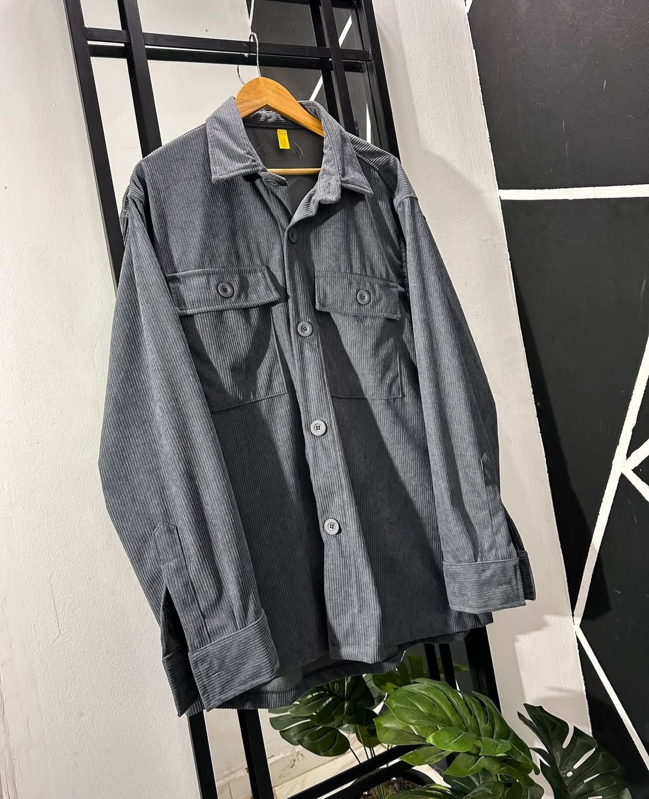 Camisaco corrugado gris