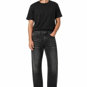 Jeans MOM negro despintado liso / COD 327