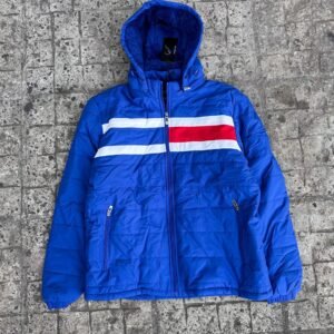 Campera inflable con piel por dentro tricolor lineas finas/ COD 337