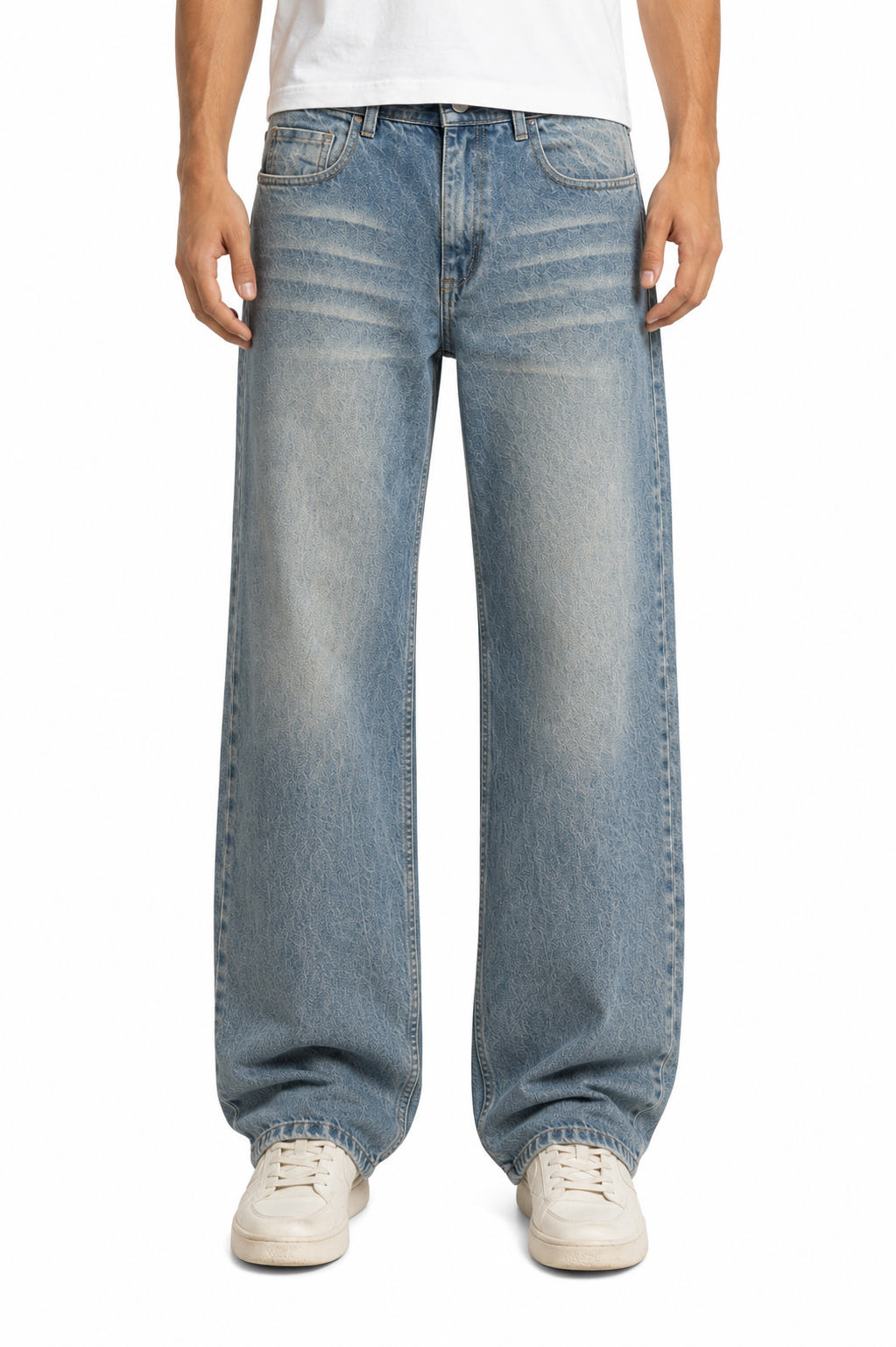 Jeans baggy celeste óxido nevado/ COD 386