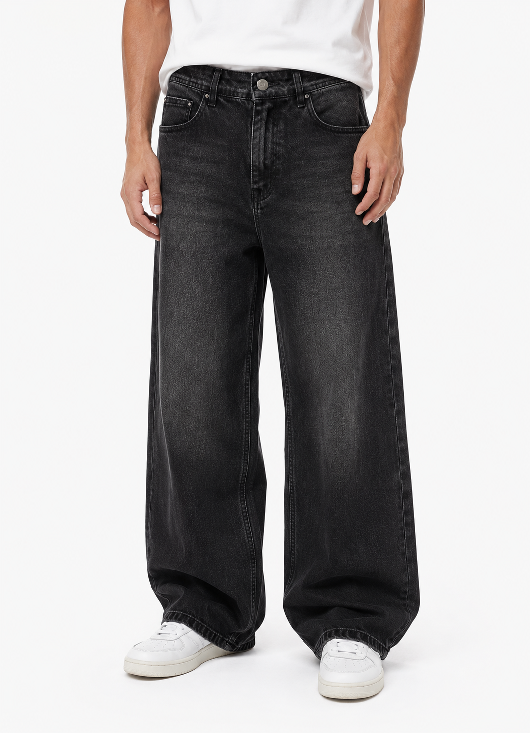 Jeans baggy negro despintado / COD 384