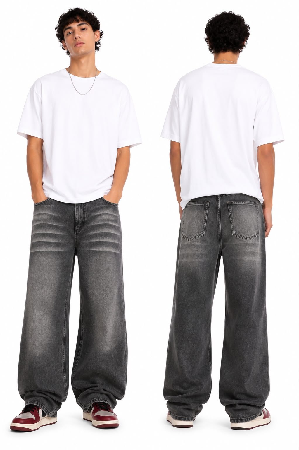 Baggy gris con franjas/ COD 458