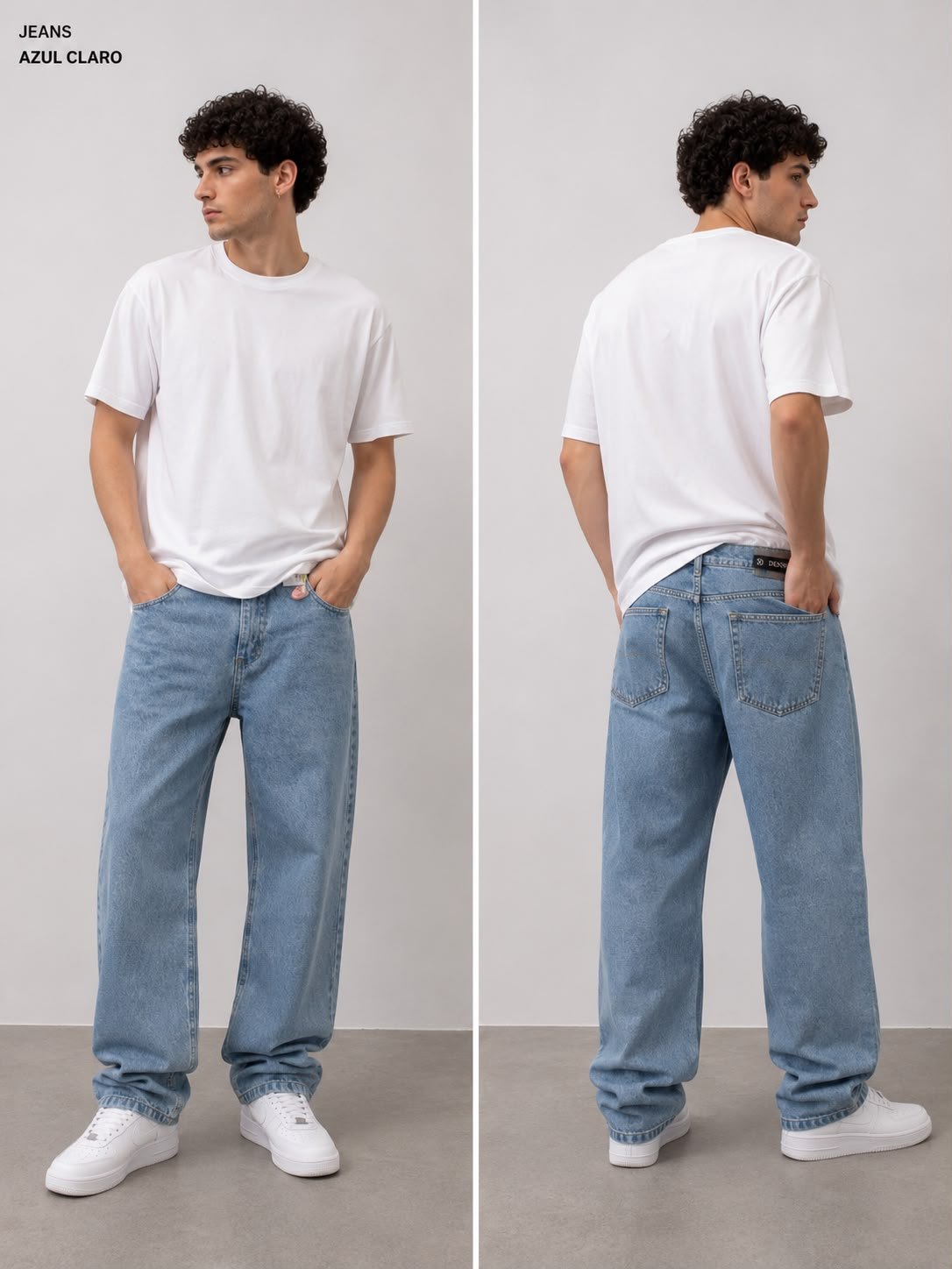 Jeans Baggy celeste liso claro/ COD 457
